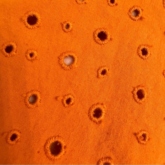 2 Piece Anthropologie Where Mountains Meet Eyelet Embroidered Orange Pants Top - Picture 12 of 16
